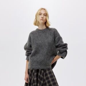 GRAY H&M PREMIUM COLLECTION OVERSIZED MOHAIR-BLEND SWEATER NWT